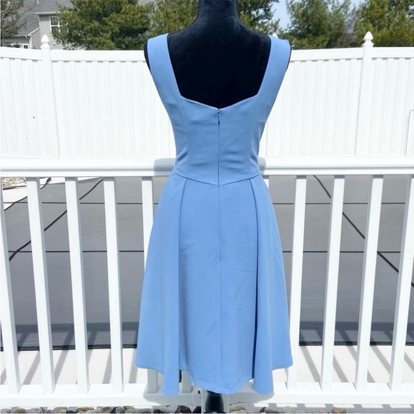 REISS Eri Fit And Flare Dress Deep Sky Blue Size 4 - Picture 6 of 11